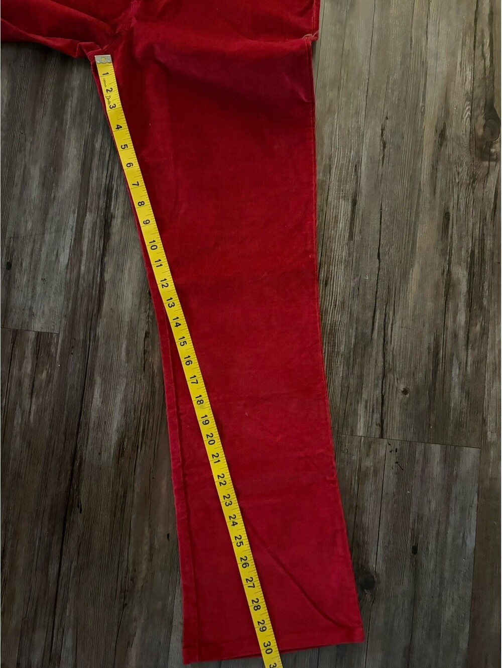 Vtg Rip Curl Girl Womens 7 Red Low Rise Corduroy Flare Pants - Picture 5 of 6